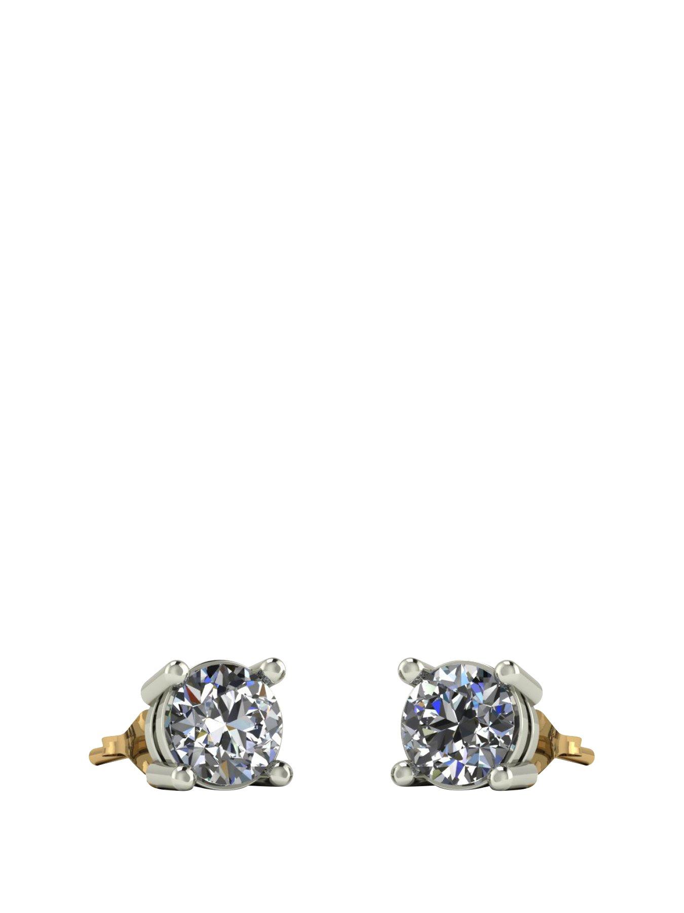 undefined 9ct Gold 1 Carat 5mm Earrings