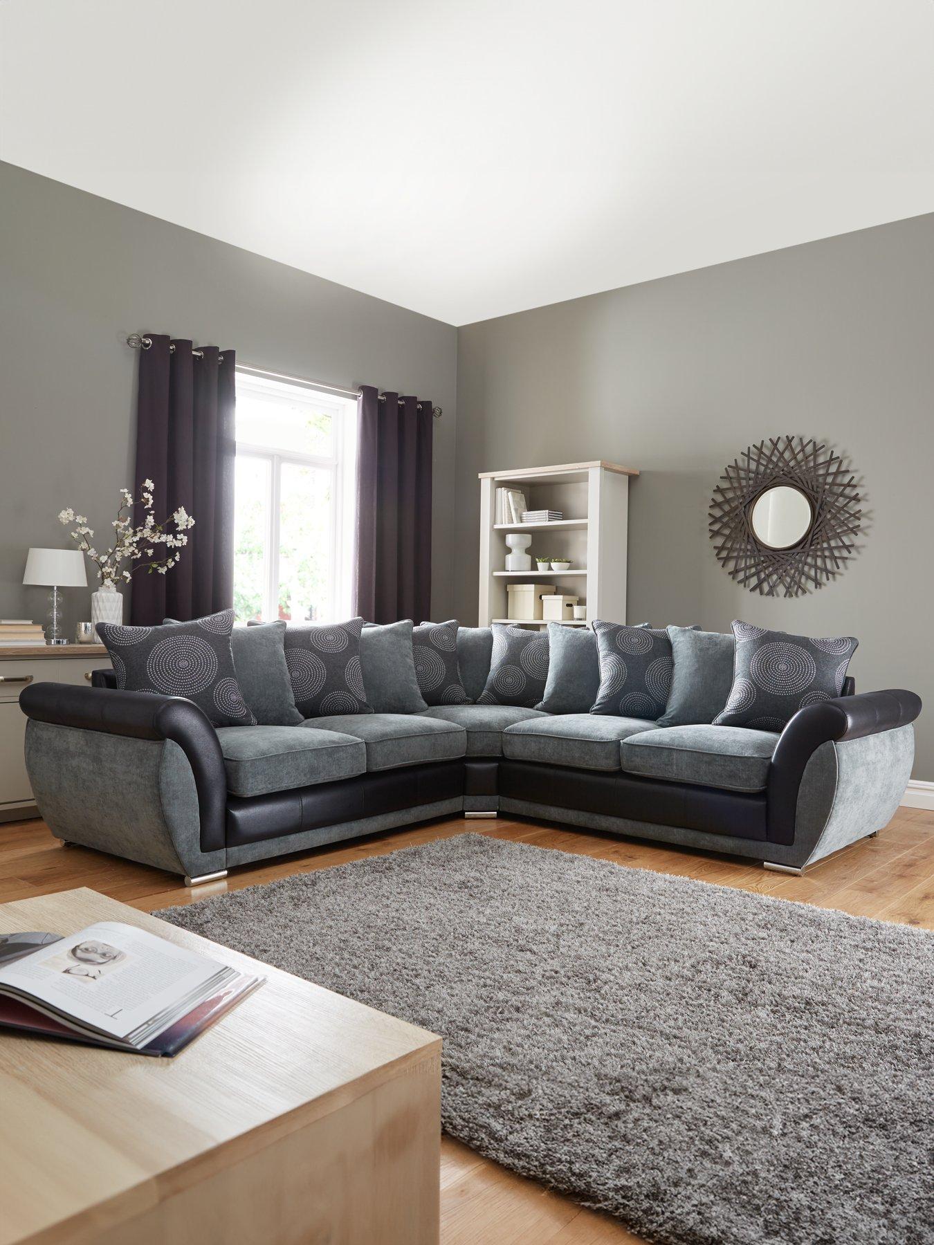 The Very Collection Danube Fabric/Faux Leather Corner Group Sofa