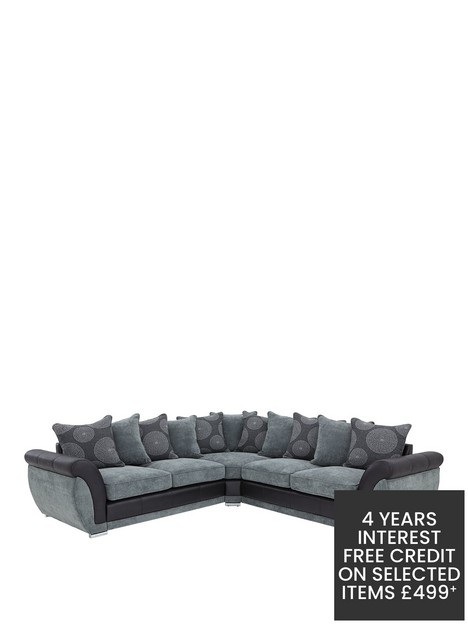 danube-fabric-and-faux-snakeskin-corner-group-sofa