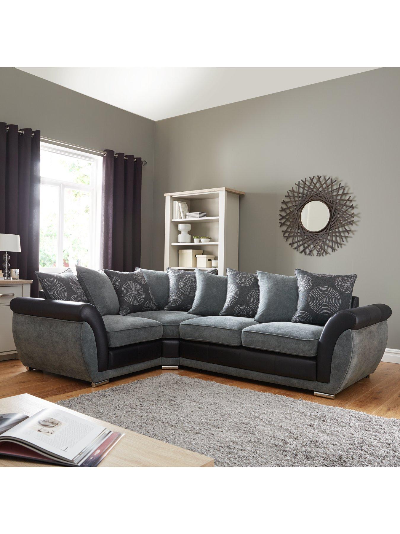  image of very-home-danube-fabricfaux-leather-left-hand-corner-group-scatter-back-sofanbsp--fscreg-certified
