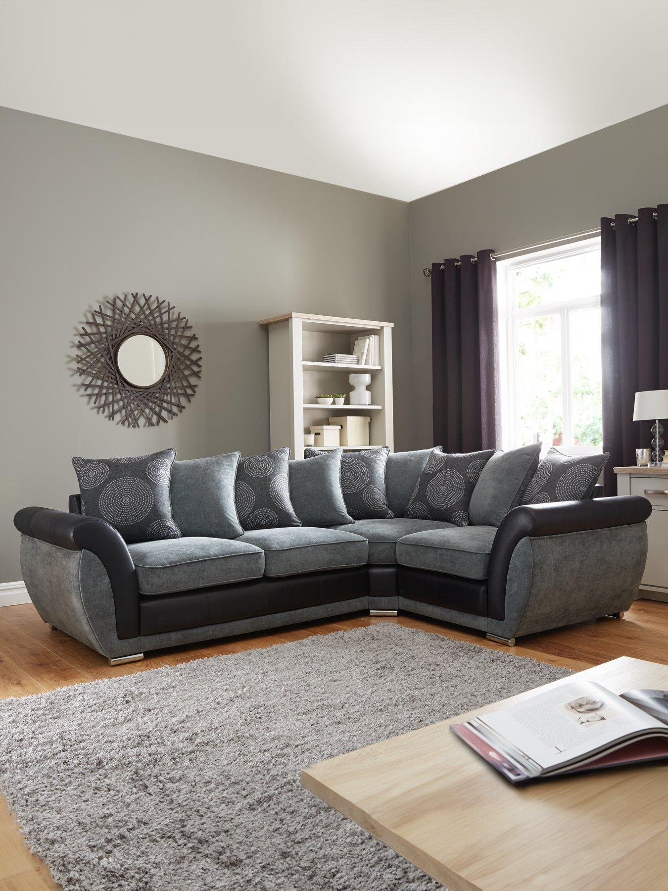 Image 1 of 5 of The Very Collection Danube Fabric/Faux&nbsp;Leather Right Hand Corner Group Scatter Back Sofa&nbsp;- FSC&reg; Certified