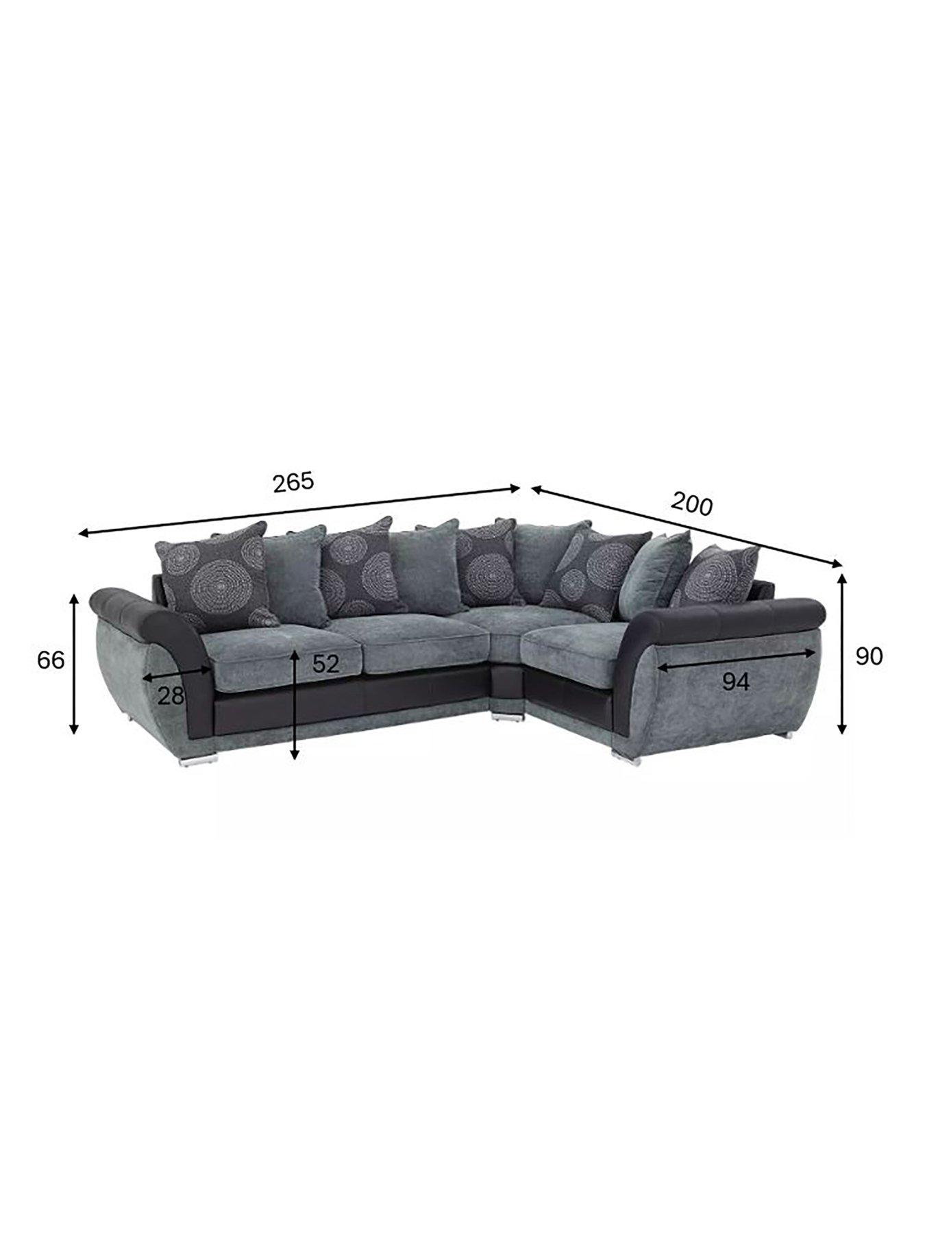 Image 4 of 5 of The Very Collection Danube Fabric/Faux&nbsp;Leather Right Hand Corner Group Scatter Back Sofa&nbsp;- FSC&reg; Certified