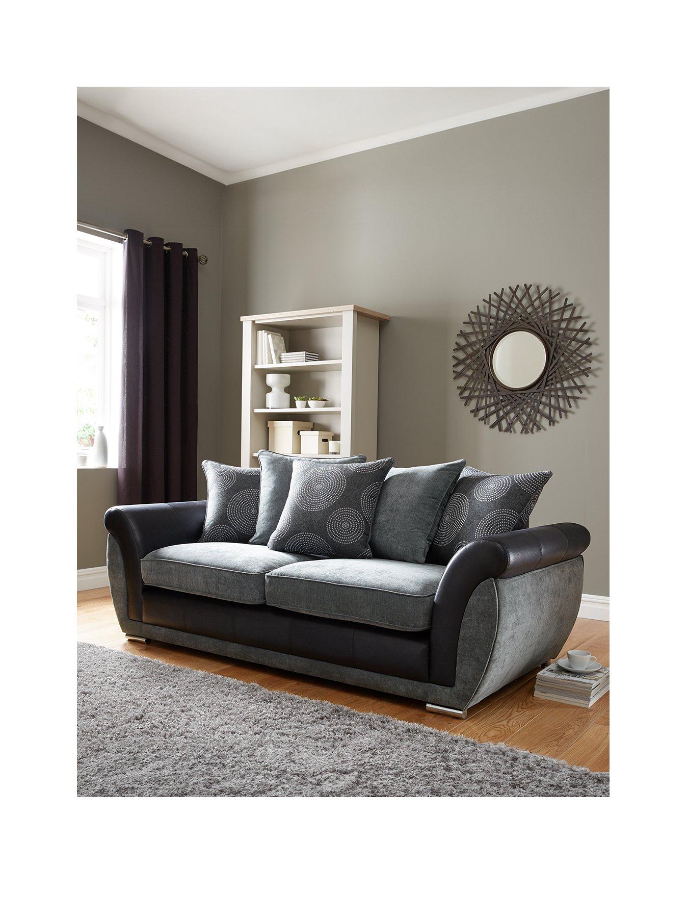 Image 2 of 5 of Very Home Danube Fabric/Faux Leather&nbsp;3&nbsp;Seater + 2&nbsp;Seater Sofa Set (Buy and SAVE!)&nbsp;- FSC&reg; Certified
