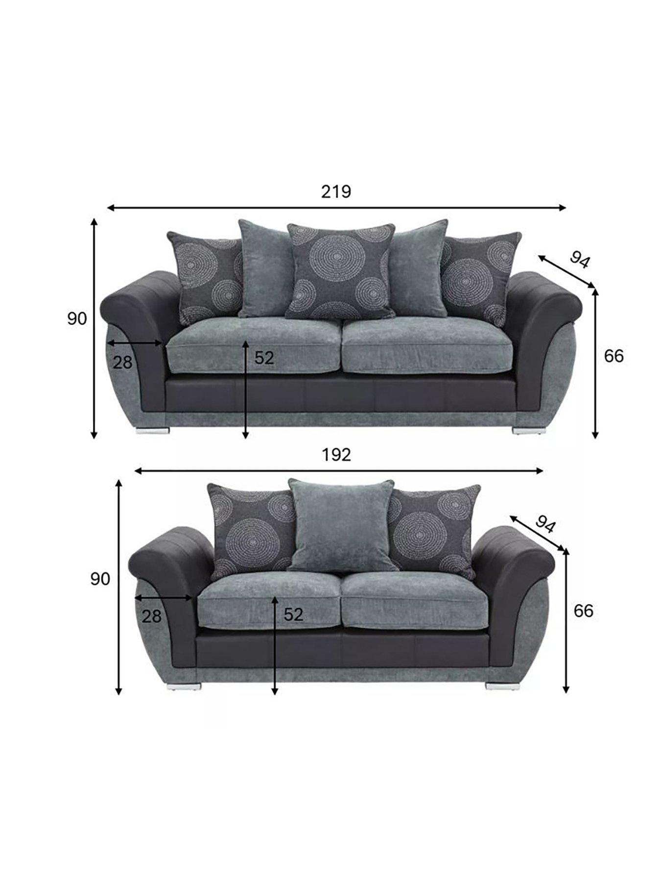 Image 4 of 5 of Very Home Danube Fabric/Faux Leather&nbsp;3&nbsp;Seater + 2&nbsp;Seater Sofa Set (Buy and SAVE!)&nbsp;- FSC&reg; Certified