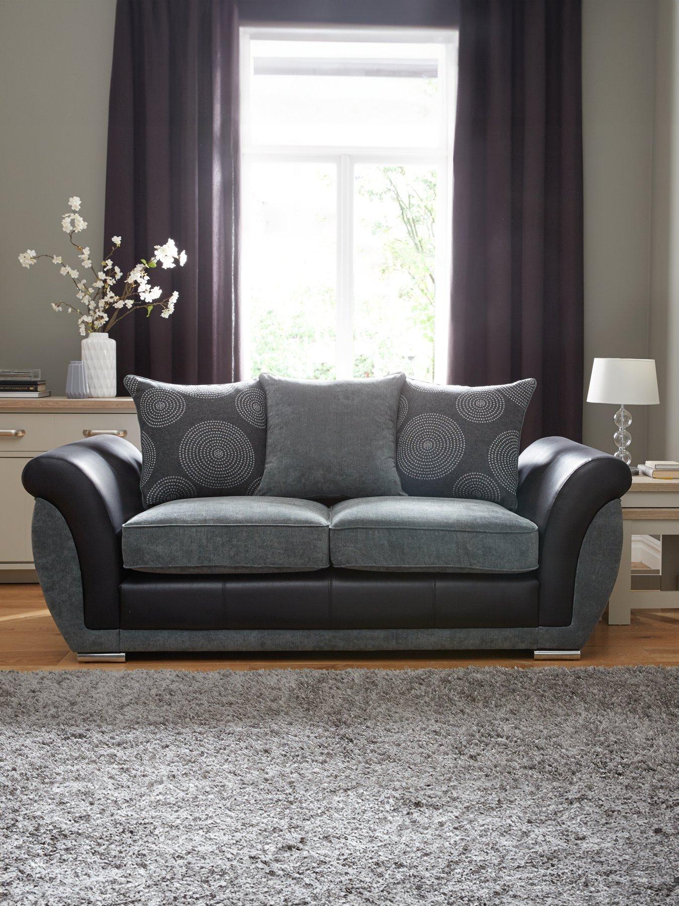 Very Home Danube Fabric/Faux Leather 2 Seater Sofa - FSC® Certified