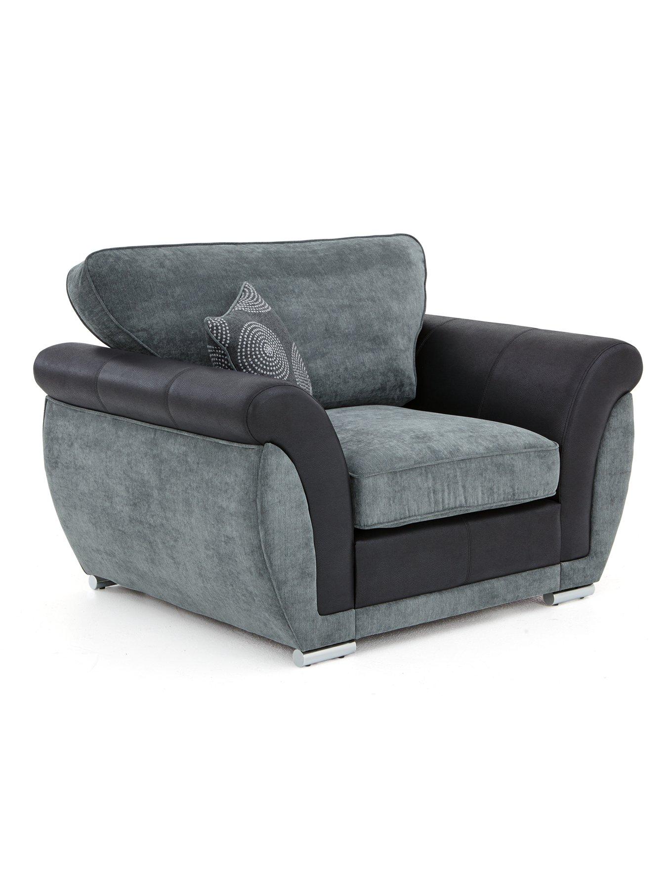Image 3 of 5 of Very Home Danube Fabric/Faux Leather&nbsp;Armchair&nbsp;- FSC&reg; Certified