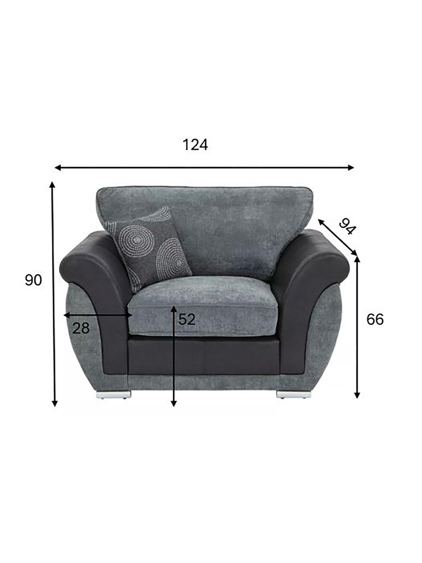 Image 4 of 5 of Very Home Danube Fabric/Faux Leather&nbsp;Armchair&nbsp;- FSC&reg; Certified