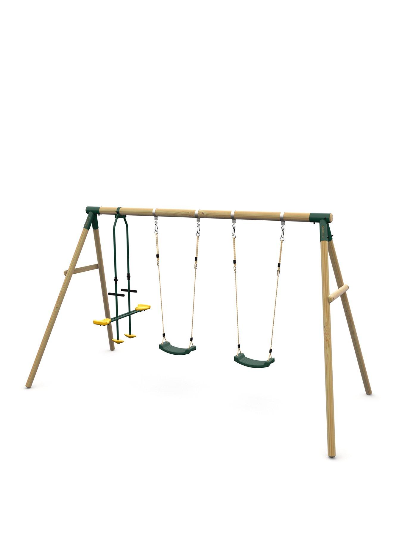 Image 1 of 6 of Plum Colobus Wooden Swing Set with Glider