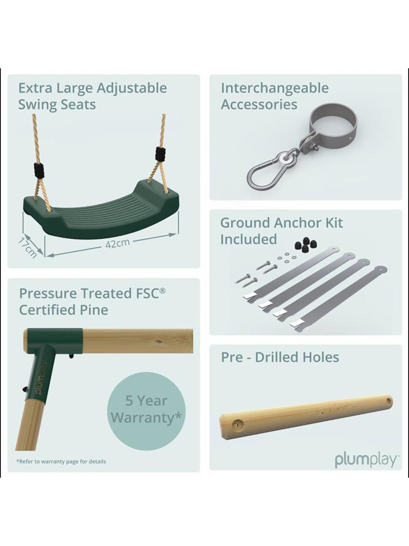 Image 5 of 6 of Plum Colobus Wooden Swing Set with Glider