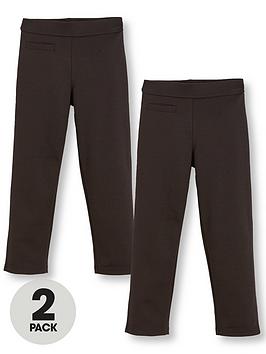 V by Very V By Very Girls 2 Pack Jersey Elastic Waist School Trousers -  ... Picture