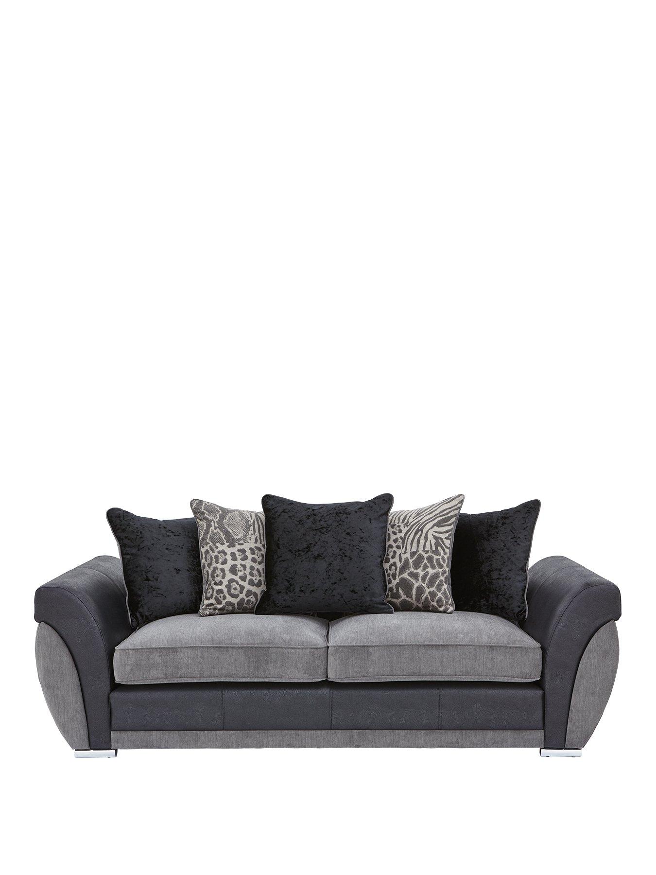  image of very-home-hilton-fabric-and-faux-leather-3-seater-scatter-back-sofa