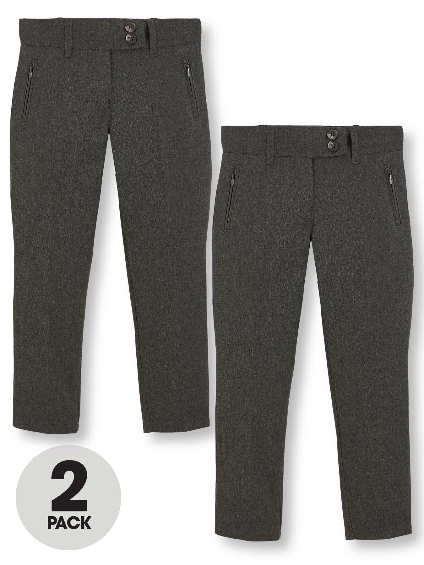 girls grey skinny school trousers