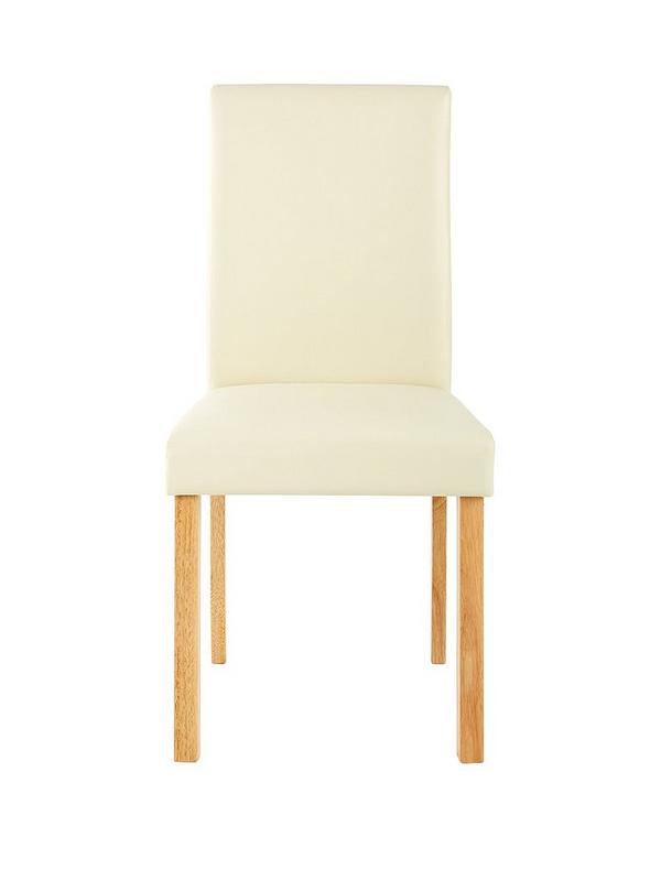 Of Lucca Faux Leather Dining Chairs, Beige Faux Leather Dining Chairs