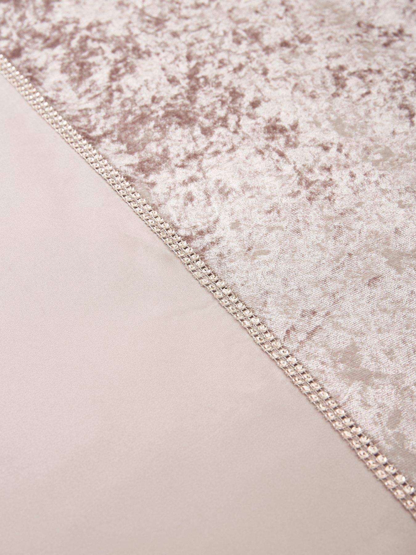 Amelie Crushed Velvet Duvet Cover Set Oyster