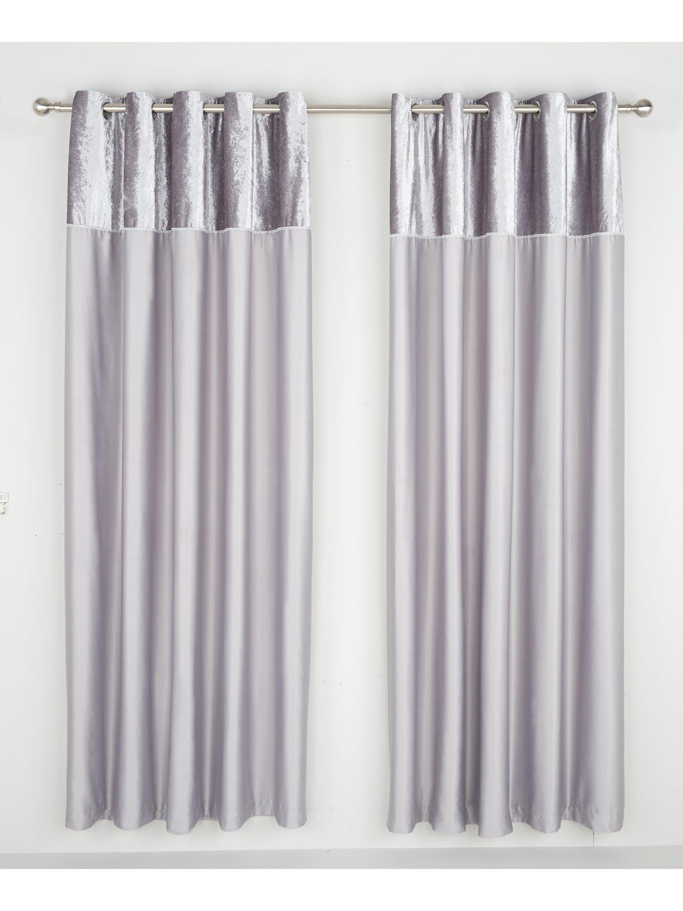 Amelie Crushed Velvet Lined Eyelet Curtains Littlewoods Com