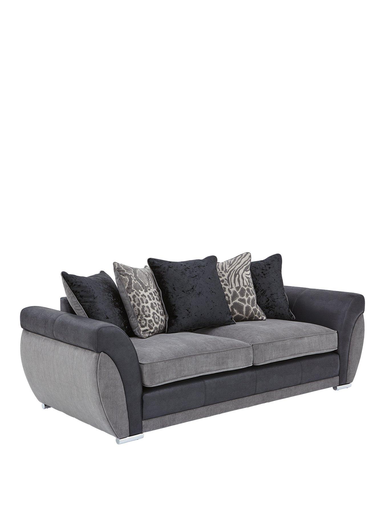 Dury fabric 3 seater scatter back sofa discount