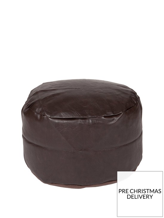 front image of kaikoo-faux-leather-footstool