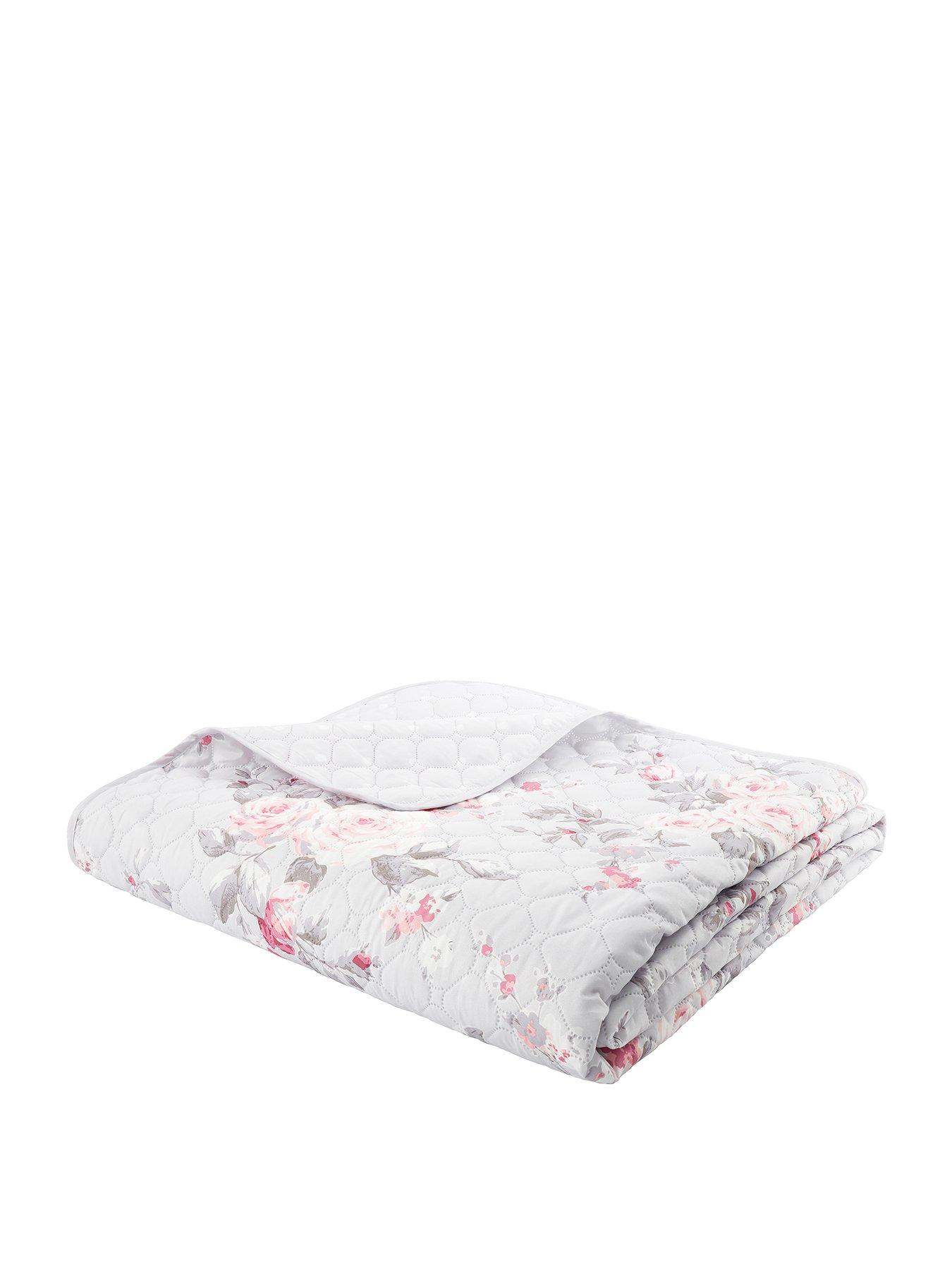  image of catherine-lansfield-canterbury-bedspread-throw-in-grey