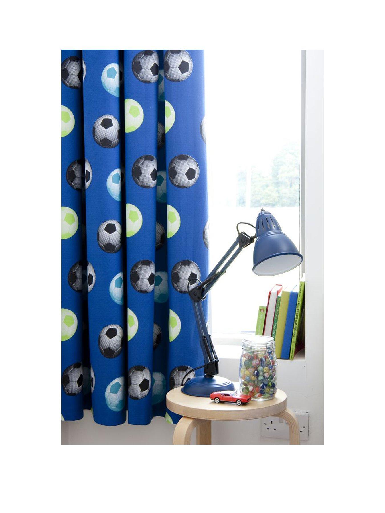 Image 1 of 2 of Catherine Lansfield Football Lined Curtains W168xD183cm(W66xD72inches)