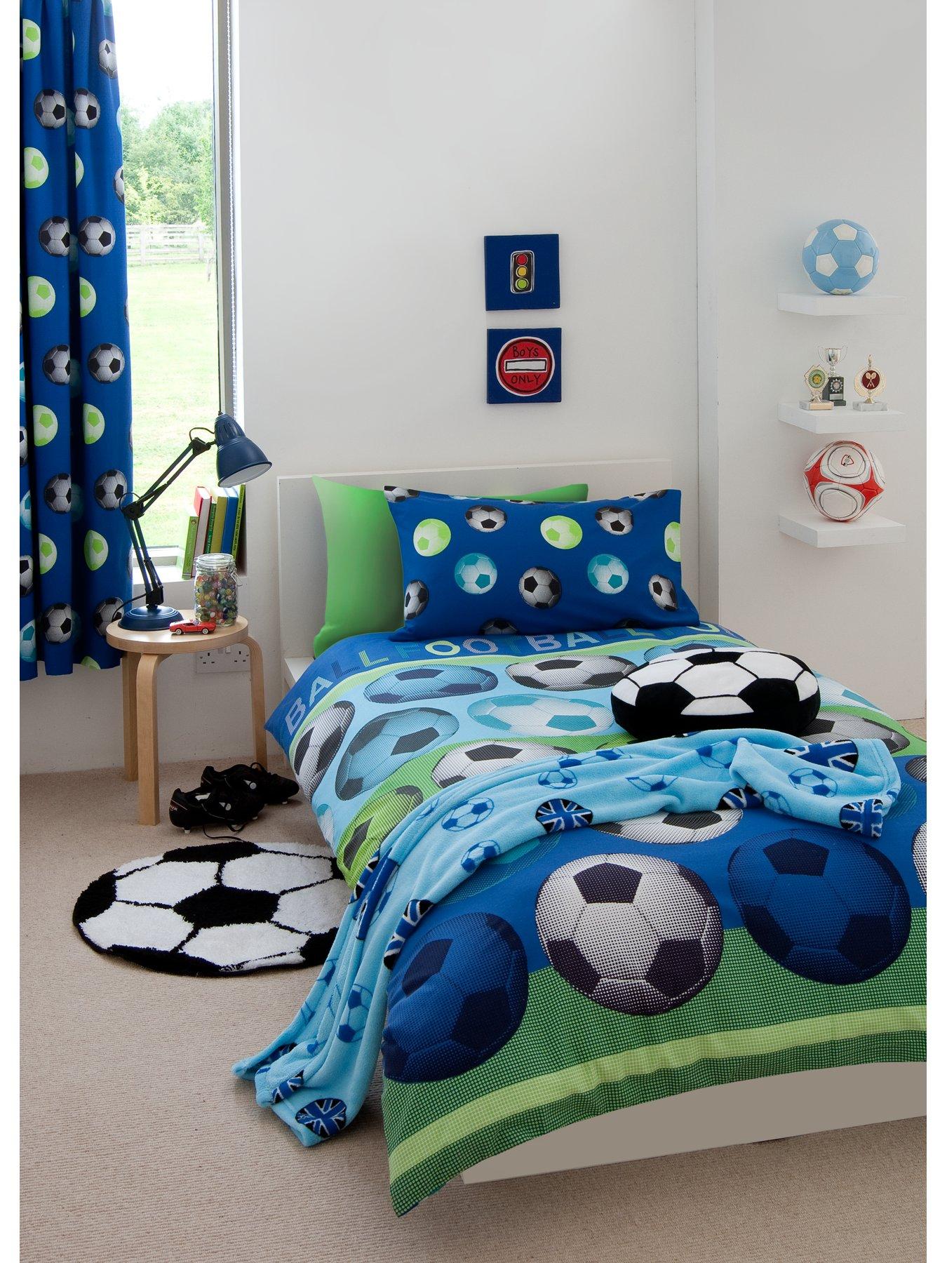 Image 2 of 2 of Catherine Lansfield Football Lined Curtains W168xD183cm(W66xD72inches)