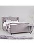  image of chelmsford-fabric-double-bed-frame-with-mattress-options-buy-and-save