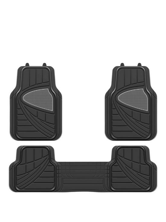 front image of streetwize-accessories-premium-deluxe-black-car-mat-set