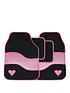  image of streetwize-velour-pink-with-heart-motif-car-mat