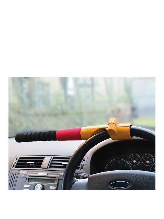 front image of streetwize-accessories-baseball-bat-steering-wheel-car-lock