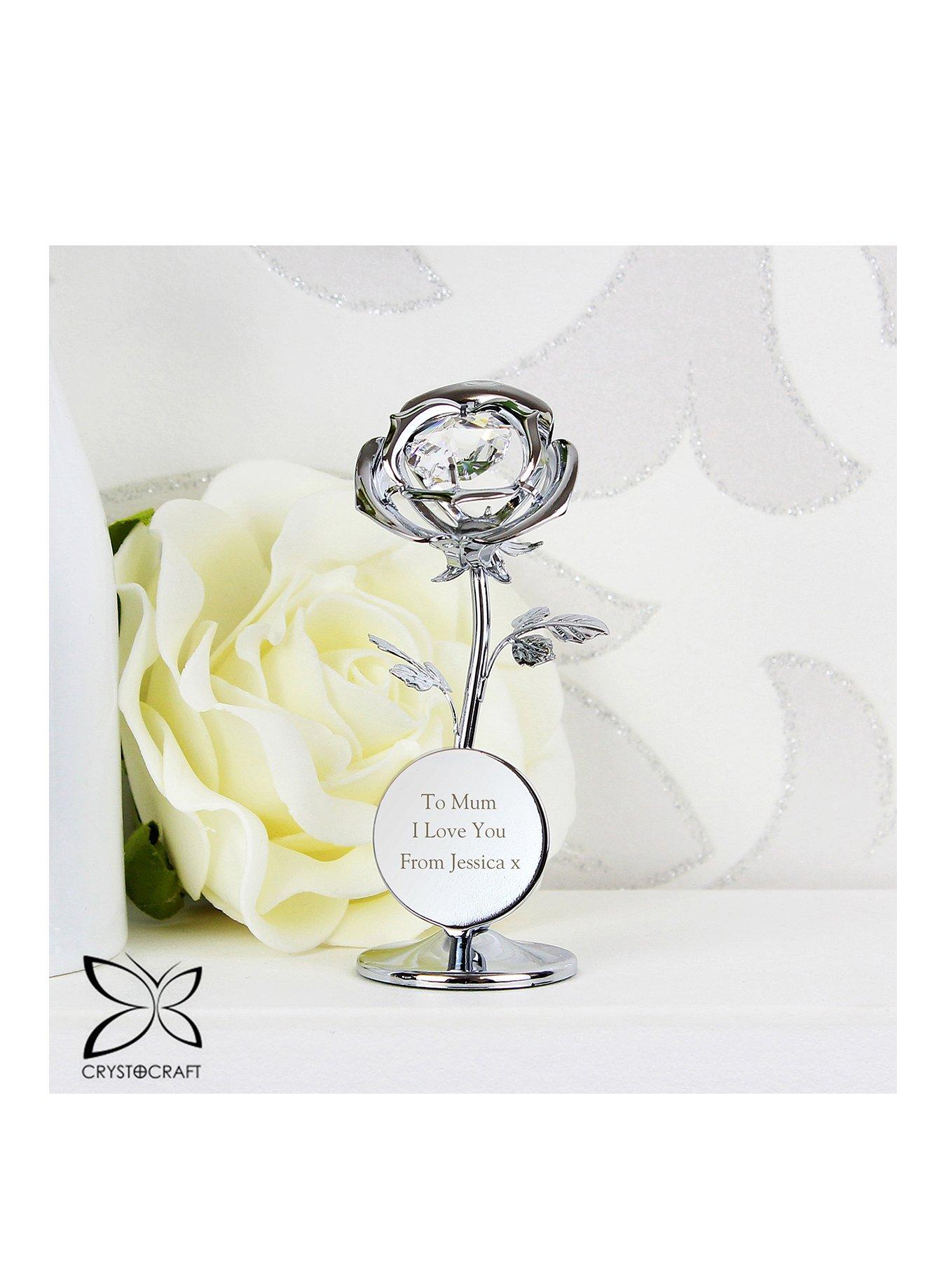 The Personalised Memento Company Personalised Crystocraft Rose