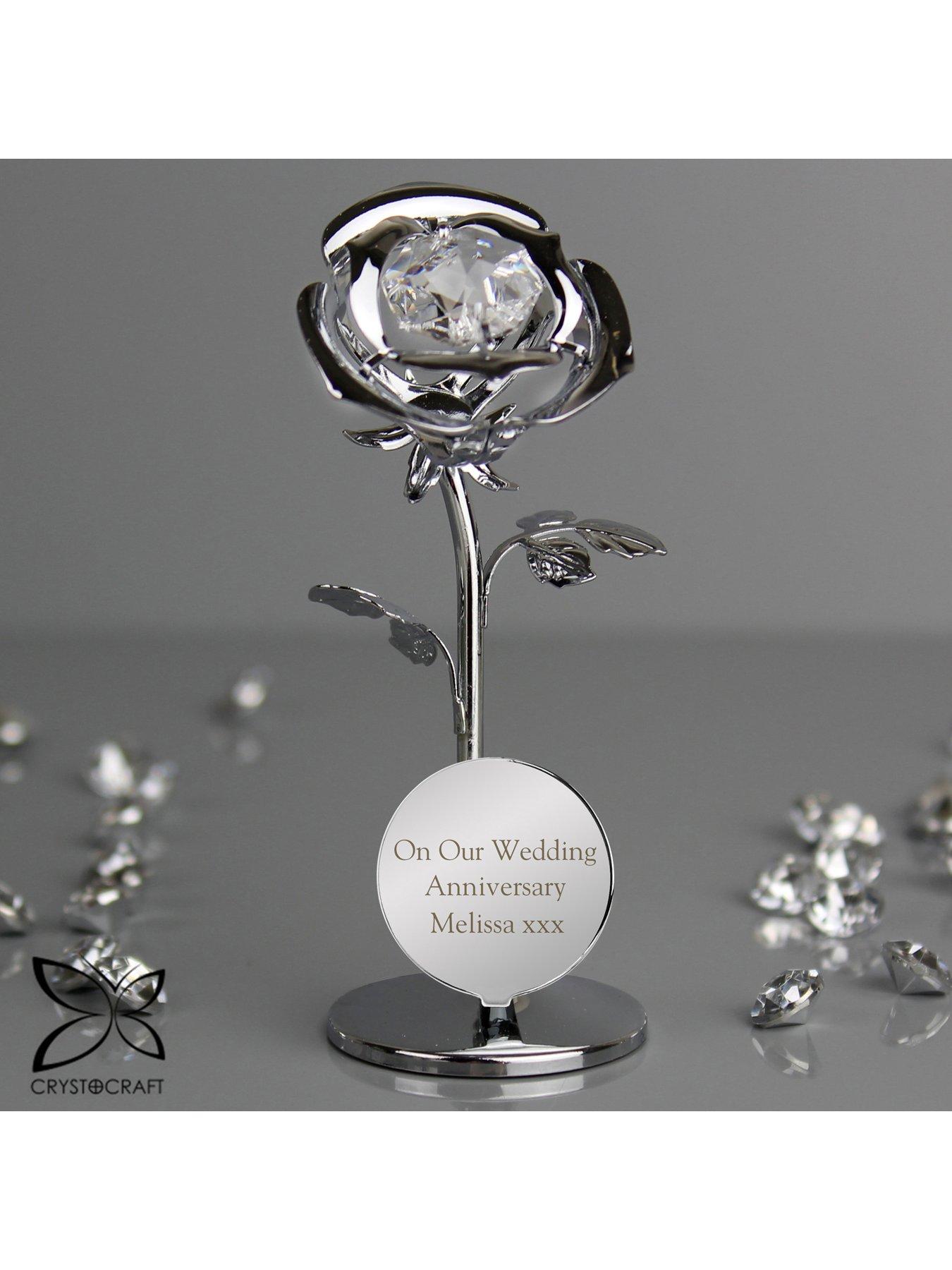 Image 3 of 4 of The Personalised Memento Company Personalised Crystocraft Rose