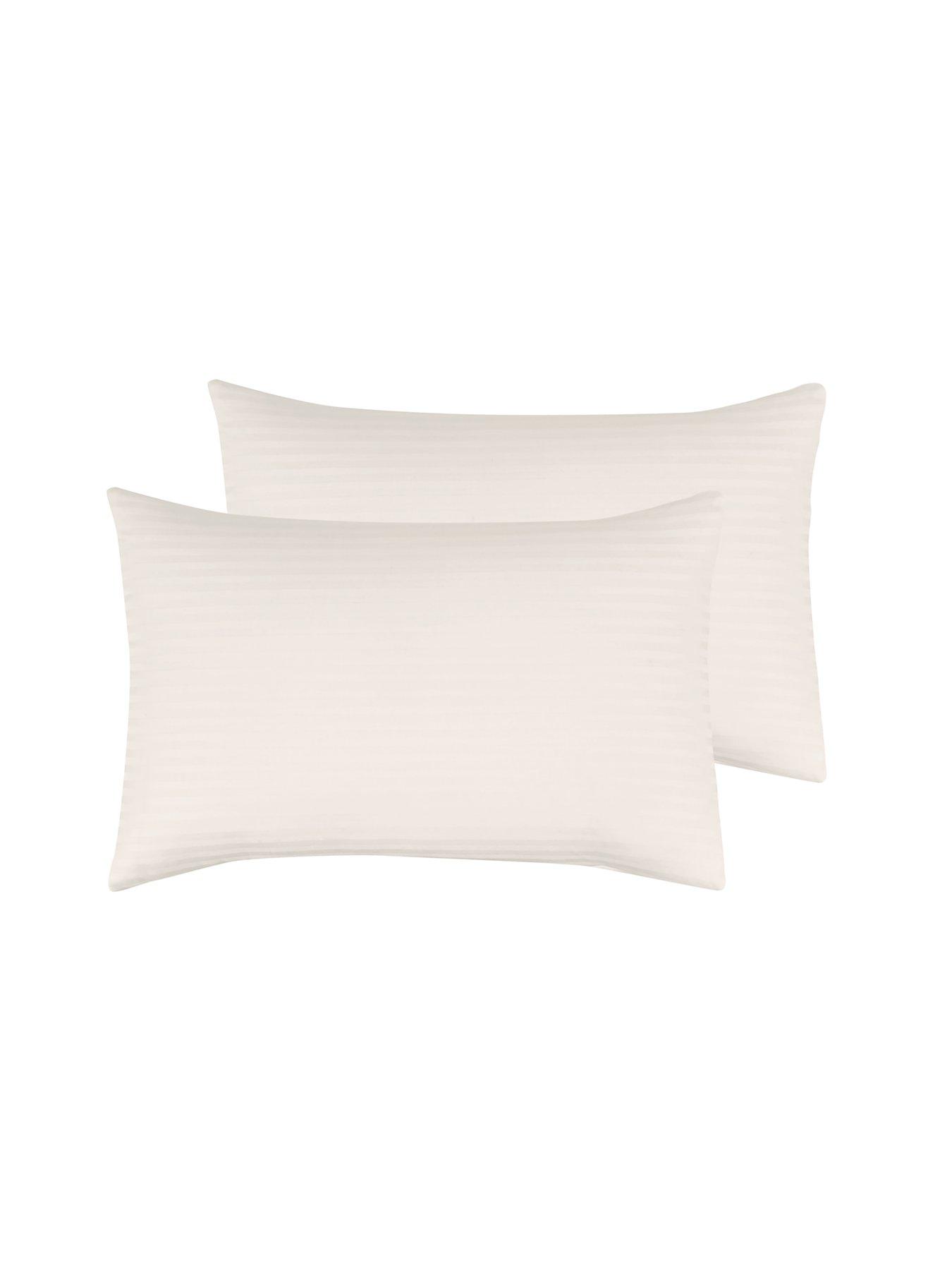 One Pair Housewife Stye Standard Pillow Cases Satin Stripe Egyptian Cotton 250 Thread Count