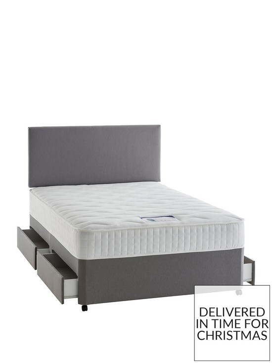 stillFront image of silentnight-mia-1000-pocket-memory-divan-bed-with-storage-options-headboard-not-included