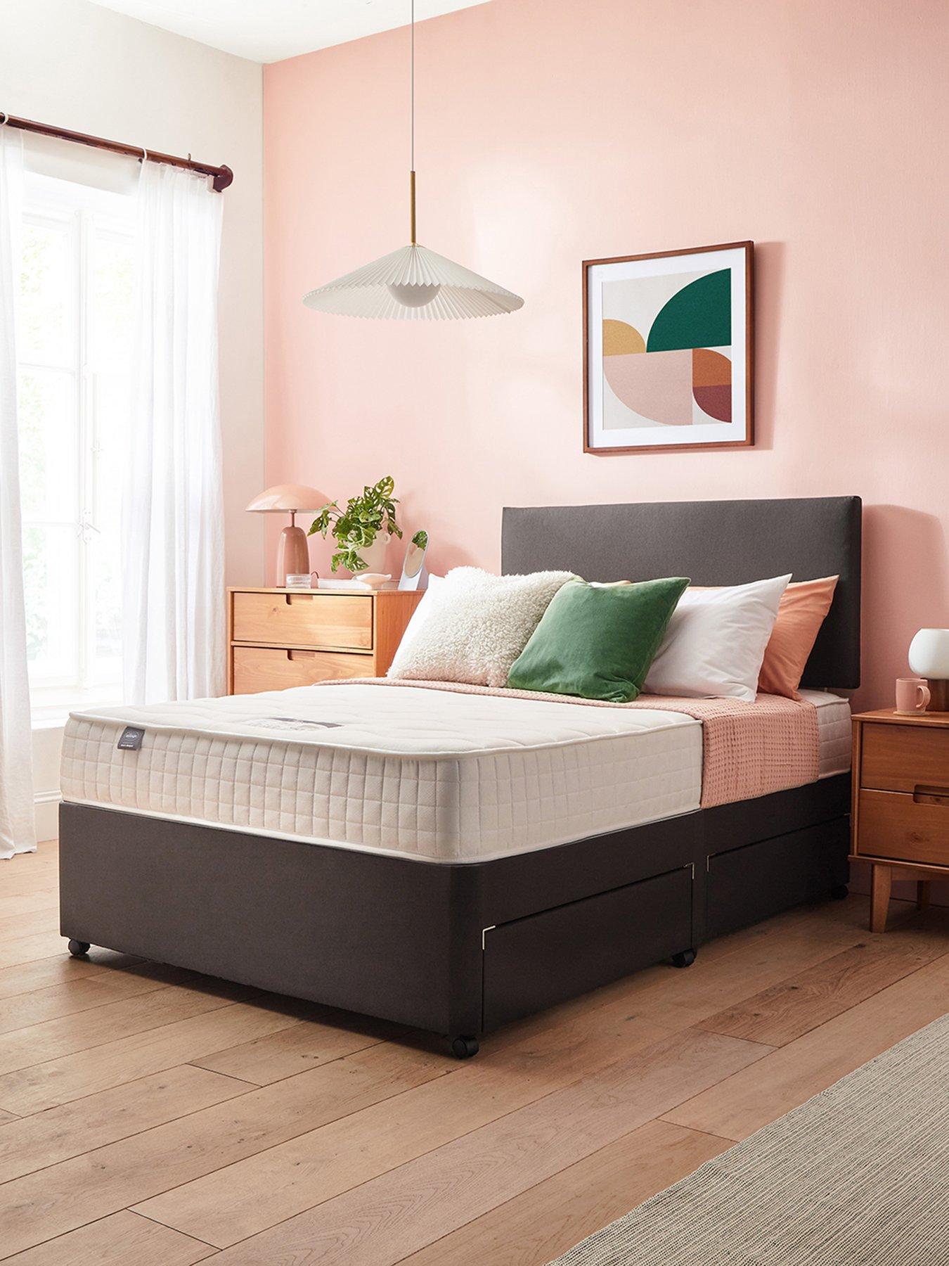  image of silentnight-mia-1000-pocket-memory-divan-bed-with-storage-options-headboard-not-included