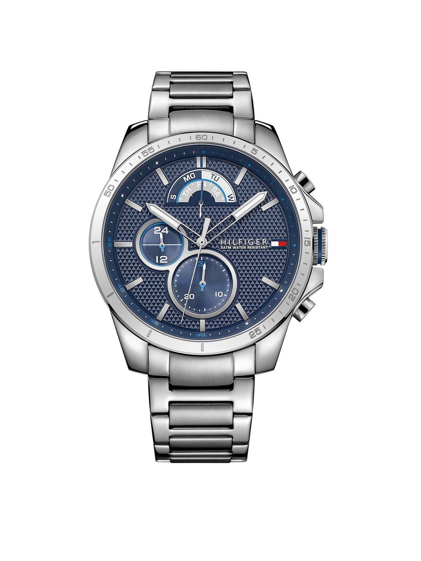 tommy hilfiger blue dial men's watch