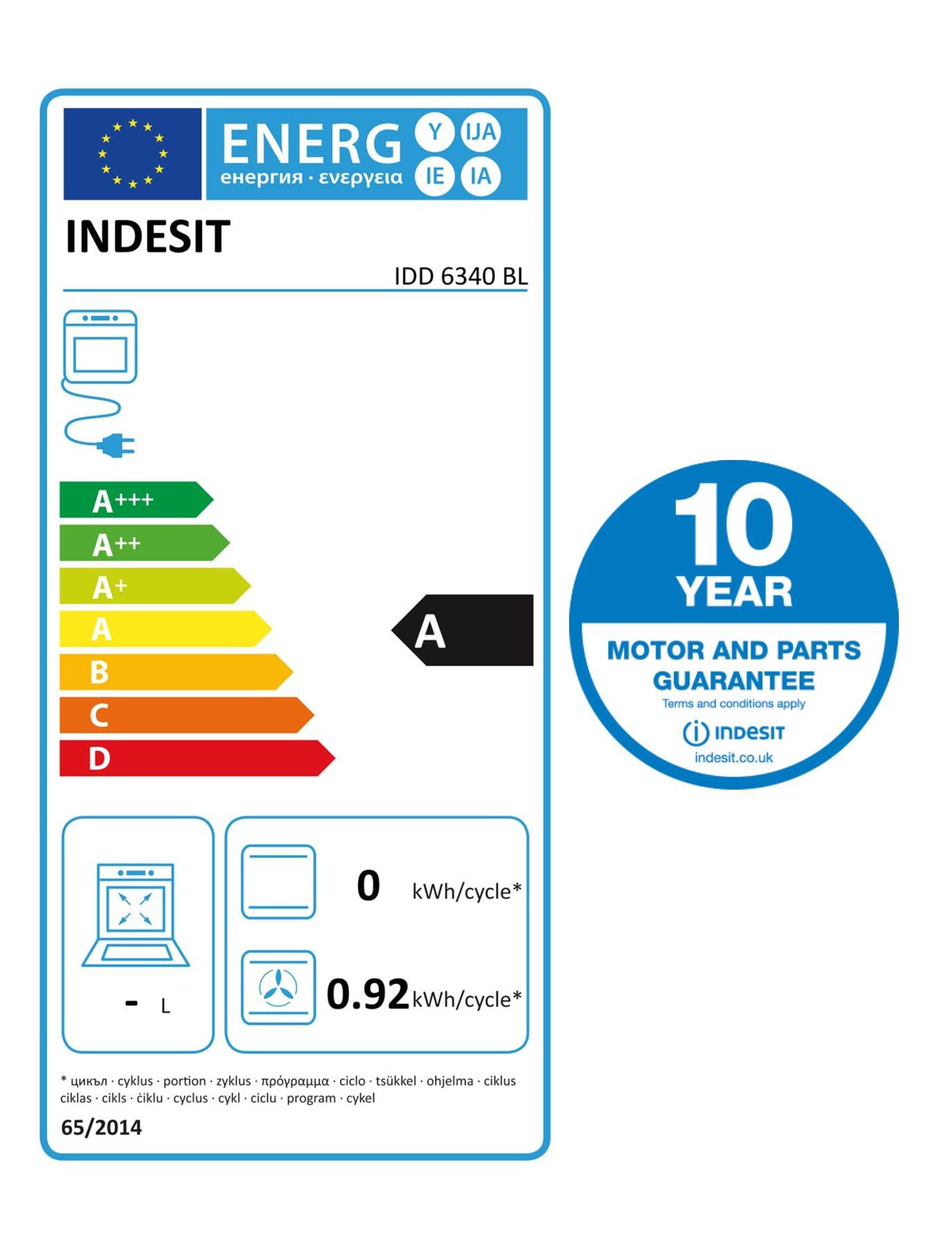 Image 4 of 5 of Indesit Aria IDD6340BL Built-in Double Electric Oven - Black