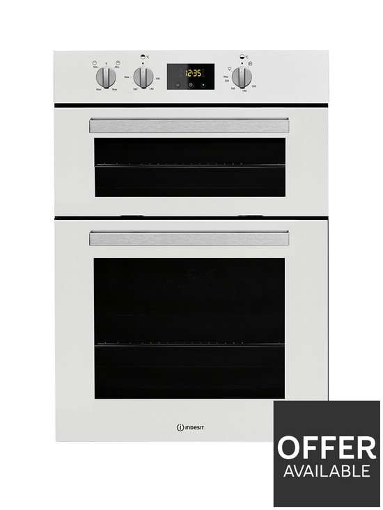 front image of indesit-aria-idd6340wh-built-in-double-electric-oven-white