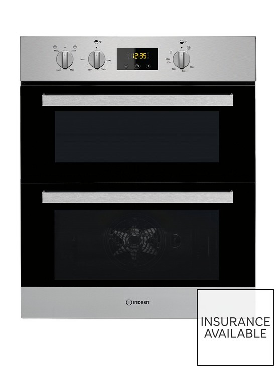 front image of indesit-aria-idu6340ix-built-under-double-electric-oven-stainless-steel