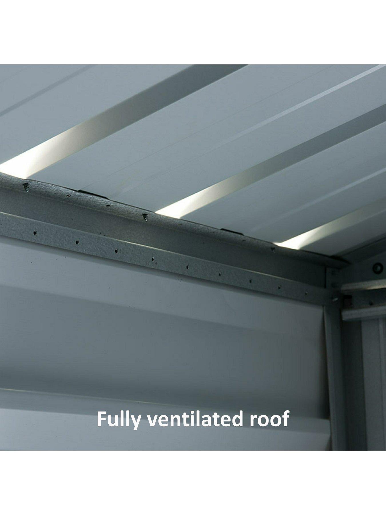 Image 3 of 5 of Yardmaster 6.7 x 4.5 ft Woodgrain Effect Apex Roof Metal Shed