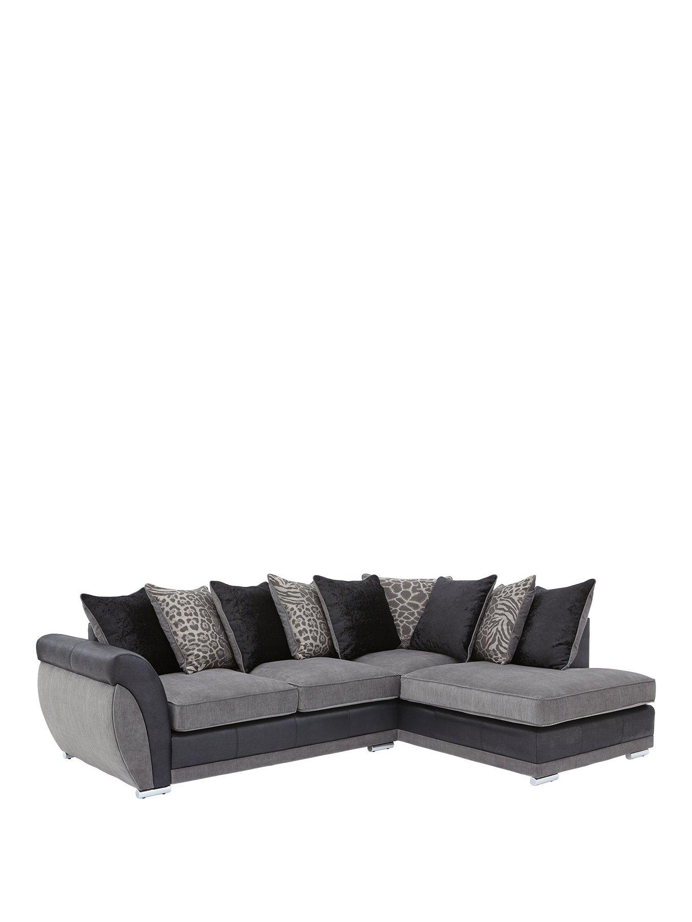  image of hilton-fabric-and-faux-leather-right-hand-corner-chaise-sofanbsp--fscreg-certified