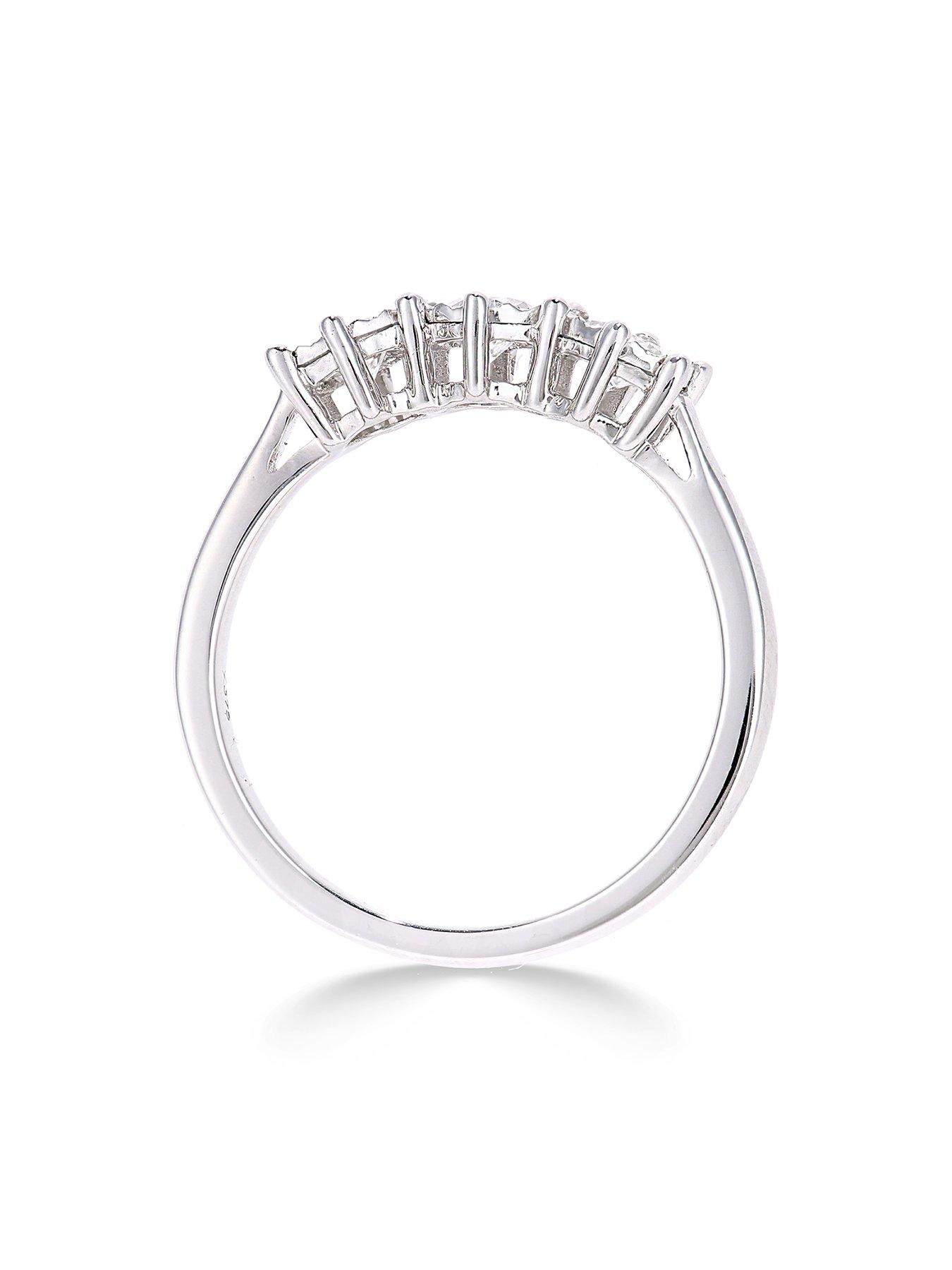 Image 3 of 5 of Love DIAMOND 9ct white gold 50 point diamond trilogy ring