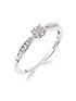  image of love-diamond-9ct-white-gold-10-point-diamond-cluster-ring