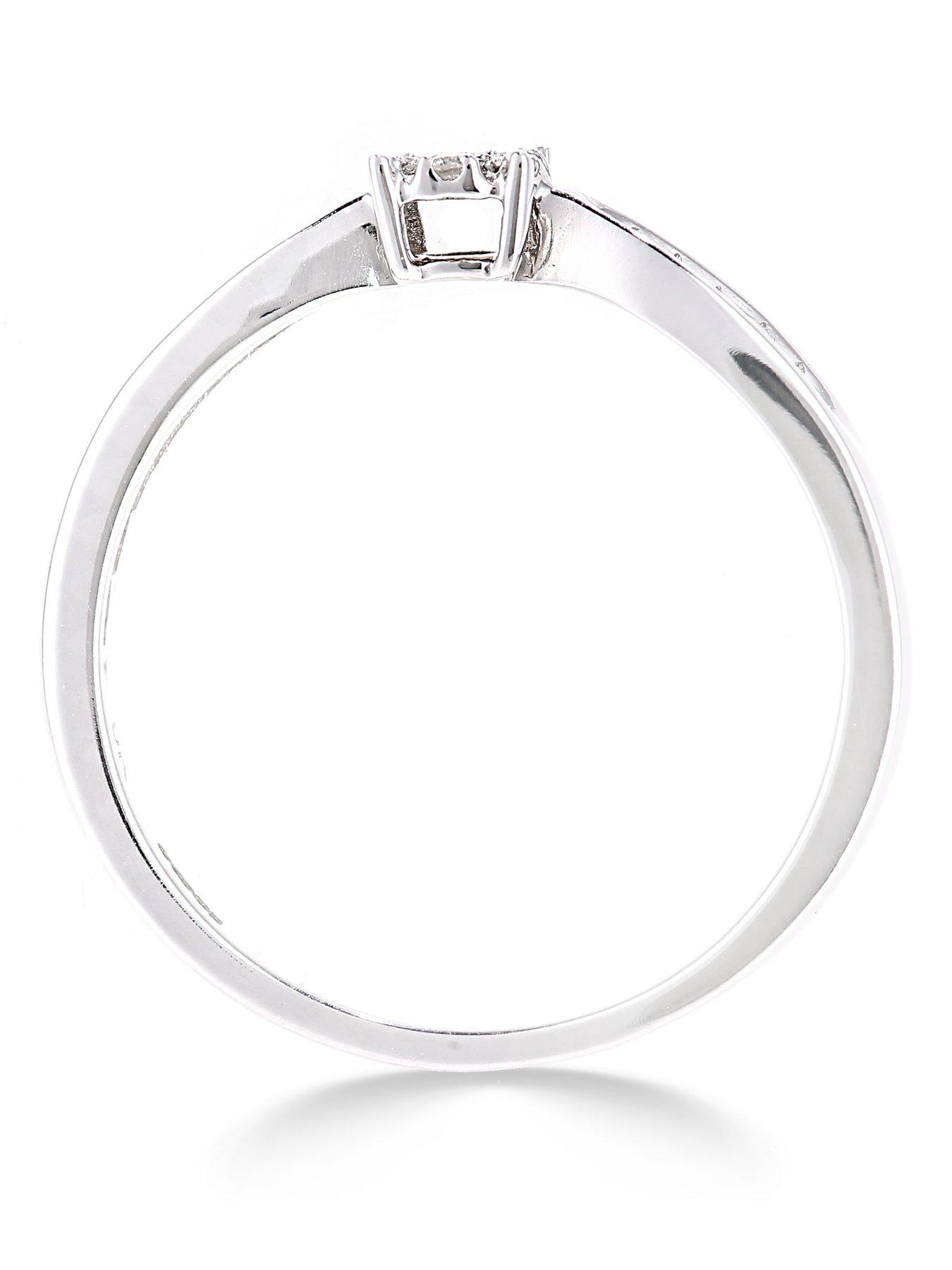 Image 3 of 3 of Love DIAMOND 9Ct White Gold Diamond Cluster Ring