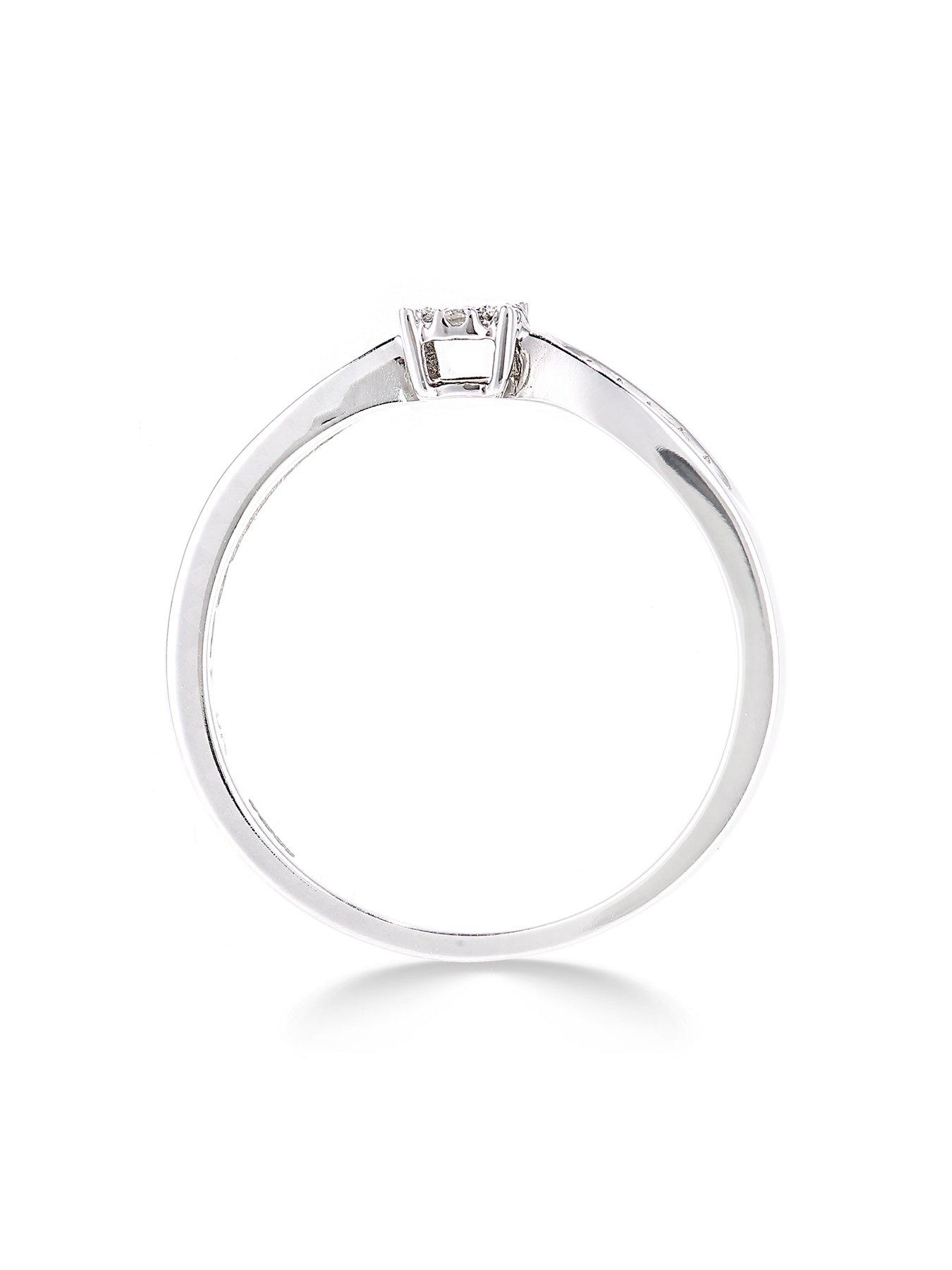 Image 3 of 5 of Love DIAMOND 9ct white gold 10 point diamond cluster ring