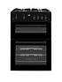  image of beko-kdg611k-60cm-wide-double-oven-gas-cooker-with-full-width-gas-grill-black