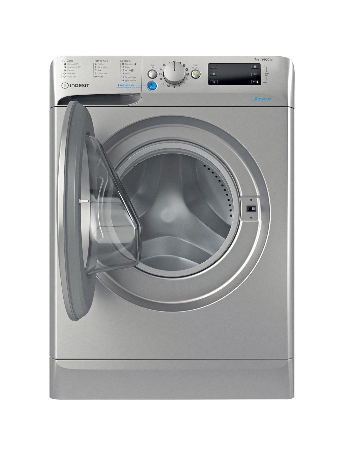 stillFront image of indesit-innex-bwe71452sukn-7kg-load-1400-spin-washing-machine-silver