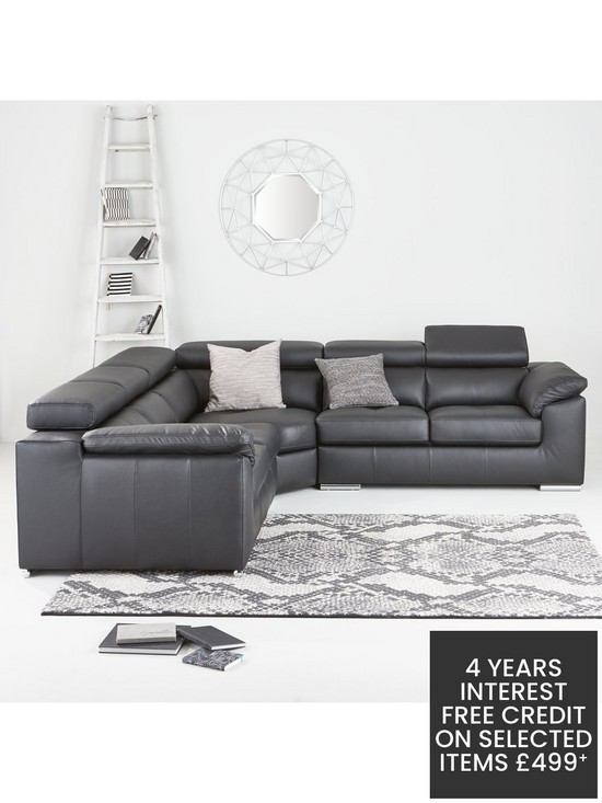 front image of brady-100-premium-leather-corner-group-sofa