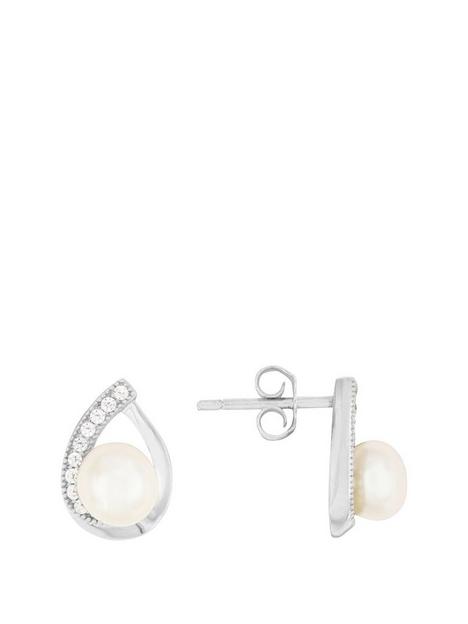 love-pearl-sterling-silver-rhodium-plated-button-freshwater-pearl-cubic-zirconia-pear-shape-stud-earrings