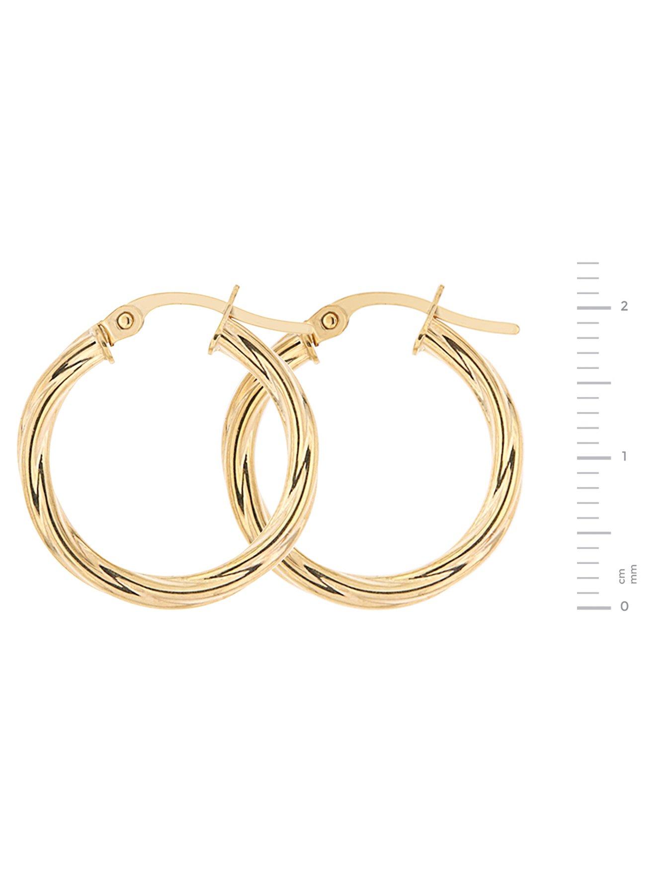 Image 2 of 2 of The Love Collection Bracci 9CT Yellow Gold 19mm Swirl Hoop Creole Earrings