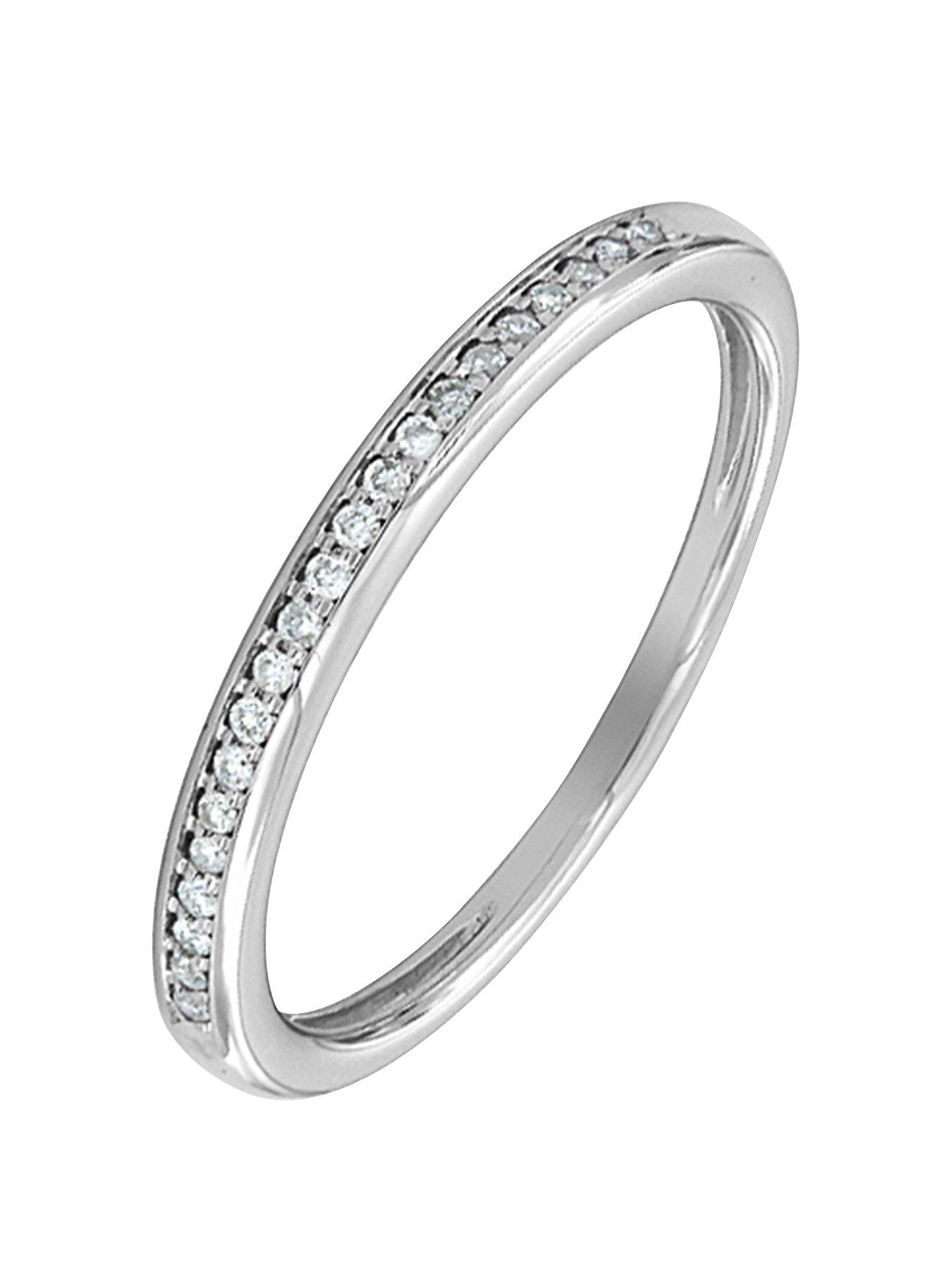 undefined 9ct White Gold 8 Point Diamond Wedding Band