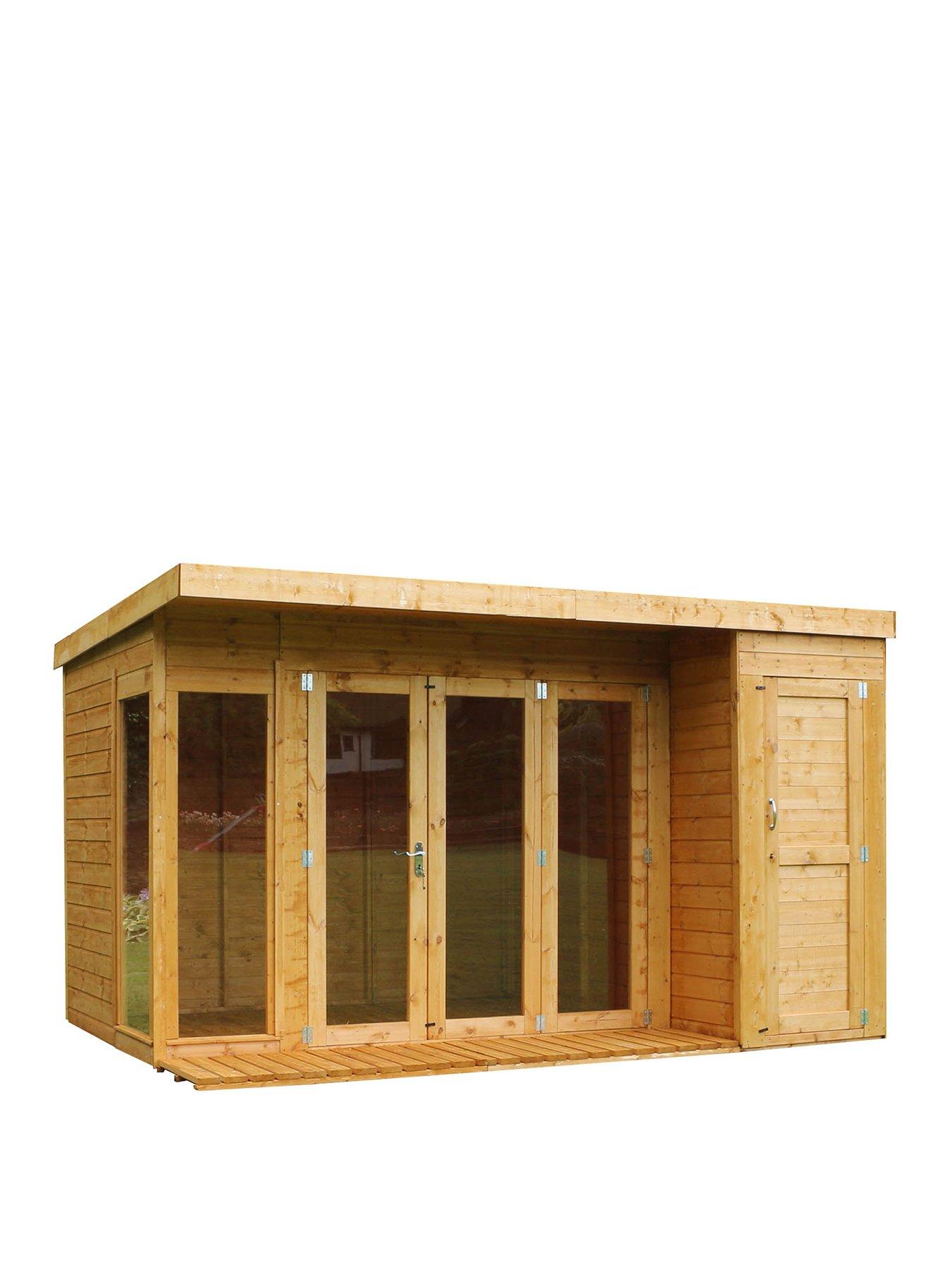 MERCIA 12 x 8ft Premium Garden Room Summerhouse with Side 